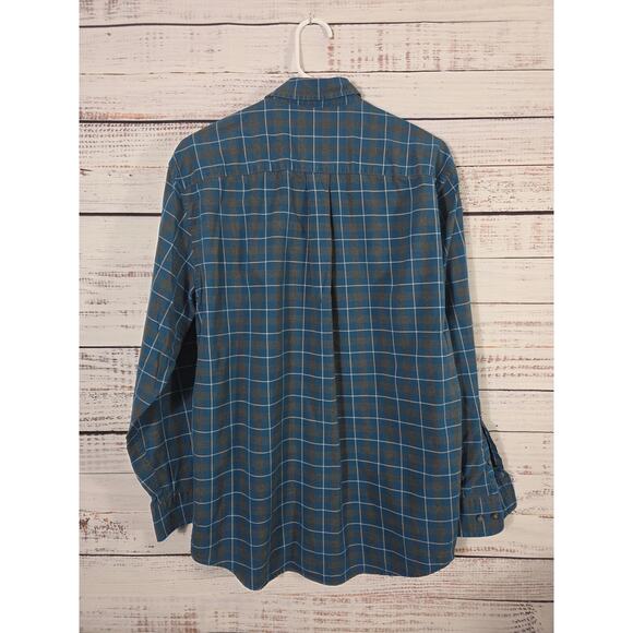 Pendleton long sleeve Turquoise/Gray/White plaid men's size medium - Picture 2 of 4